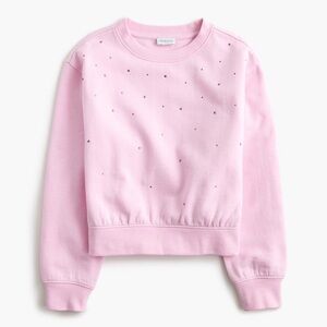 Crewcuts Girls Embellished Sweatshirt Hotfix Necklace Pink Size 8/9